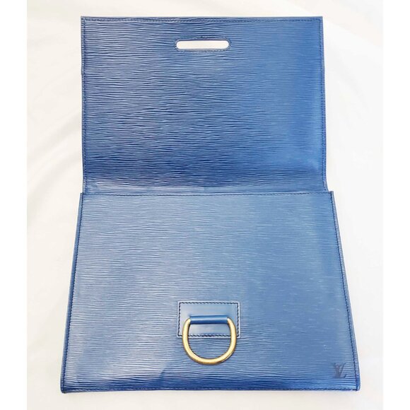 LOUIS VUITTON Womens Epi Jena Clutch Bag Blue Authentic - Picture 7 of 14